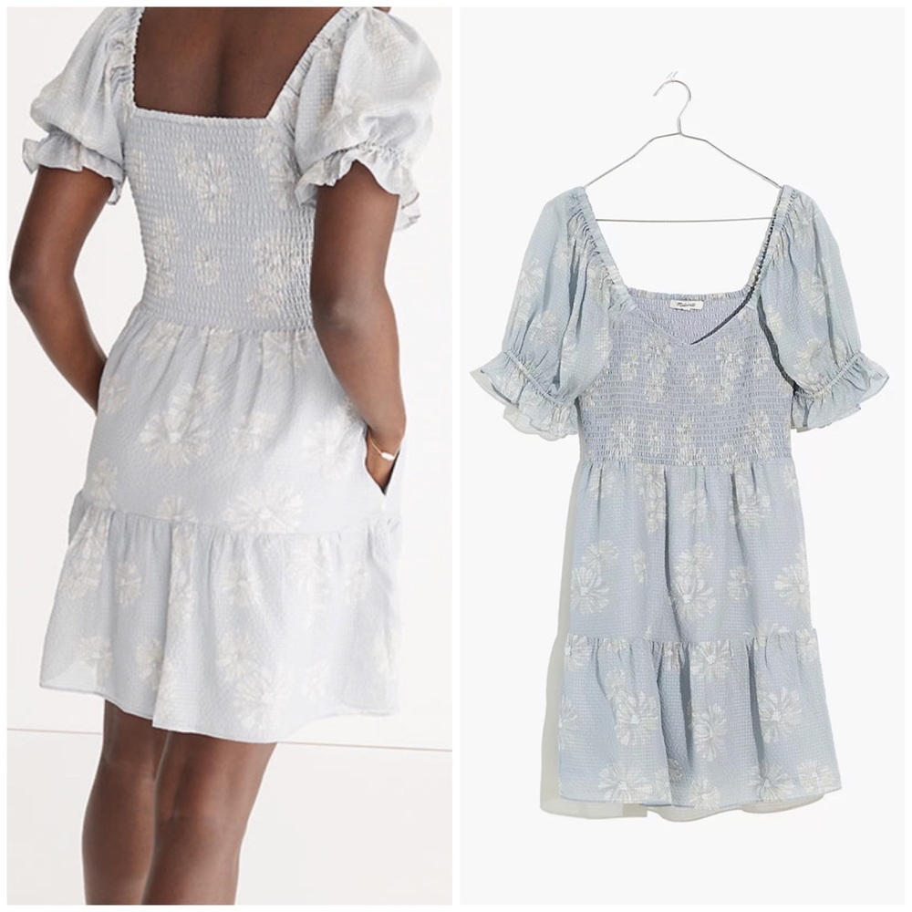 Madewell Silk Lucie mini dress in Moody Blue